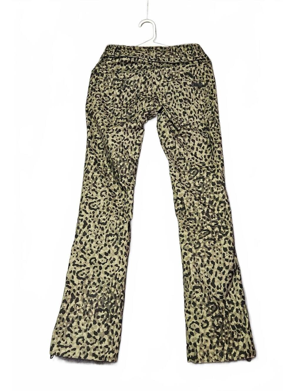 Volcom Leopard Print Snowboarding Pants Size XS 15k Green Black Winter Skiing
